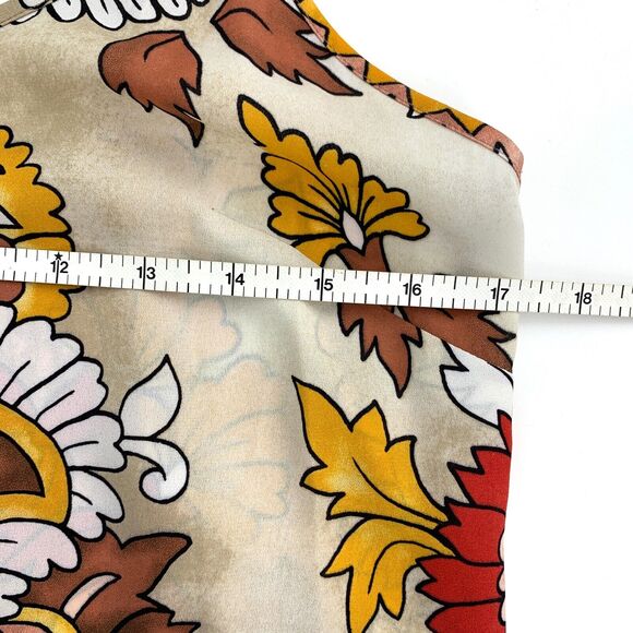 BCBG Maxazria Dress Dusty Rio Paisley Wrap 2 piece Beige Red Brown S - Picture 9 of 11